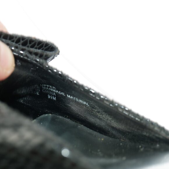 Franco Sarto Womens Narate Sandal Size 9.5 Black Python Cone Heel Mule Slide - Picture 13 of 15